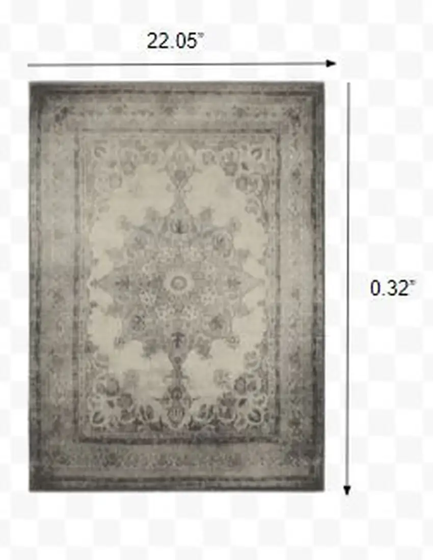 Gray and Ivory Power Loom Area Rug Photo 8