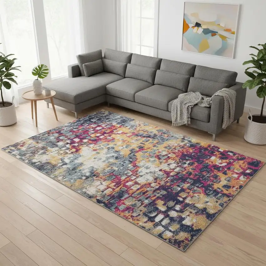Multicolored Abstract Painting Area Rug Photo 1