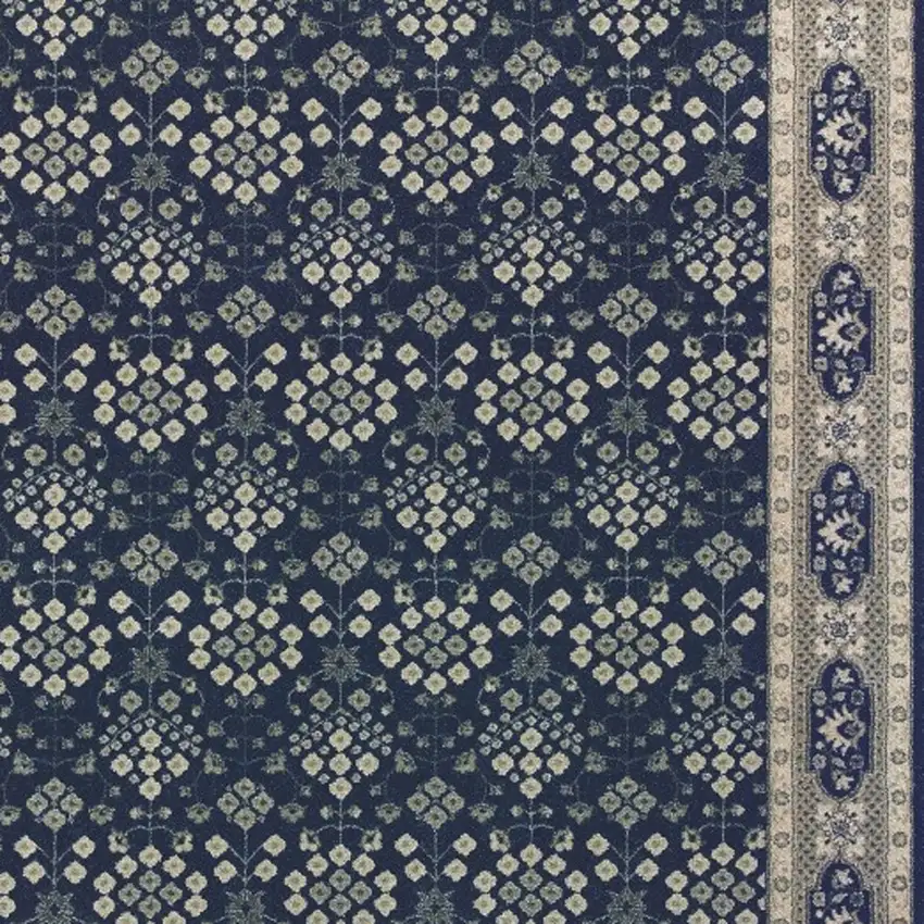Blue and Gray Power Loom Area Rug Photo 5