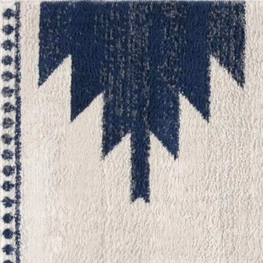 Navy and Ivory Tribal Pattern Area Rug Photo 5