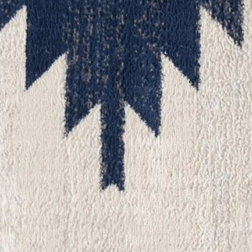 Navy and Ivory Tribal Pattern Area Rug Photo 4