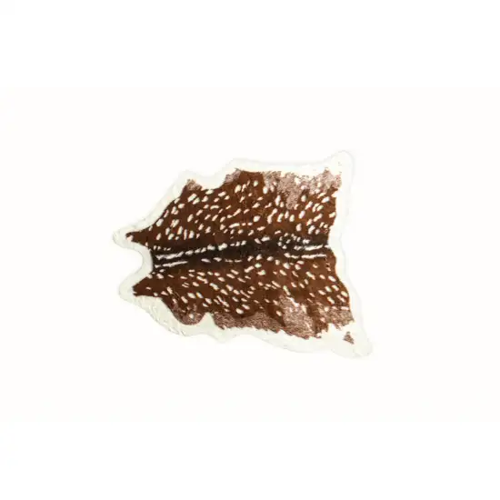 4'x 5' Off White And Brown Faux Cowhide Non Skid Area Rug Photo 3