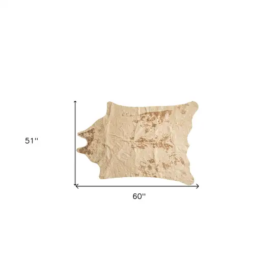 4'x 5' Off White And Silver Faux Cowhide Non Skid Area Rug Photo 6