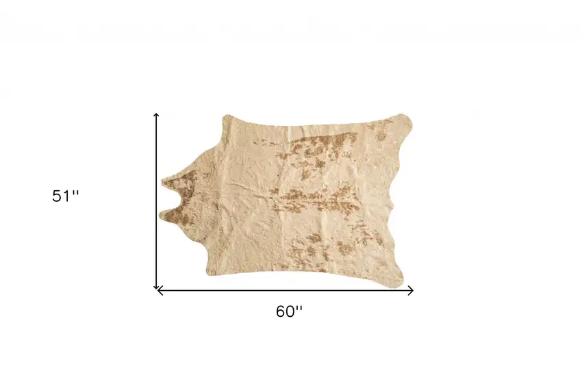 4'x 5' Off White And Silver Faux Cowhide Non Skid Area Rug Photo 6
