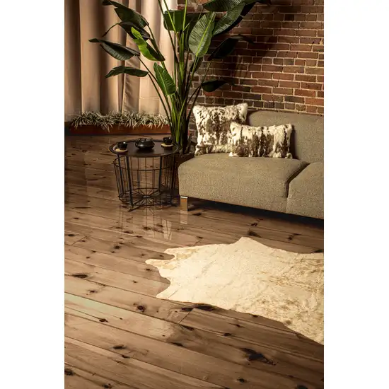 4'x 5' Off White And Silver Faux Cowhide Non Skid Area Rug Photo 1