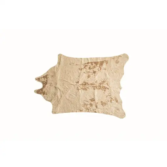 4'x 5' Off White And Silver Faux Cowhide Non Skid Area Rug Photo 3