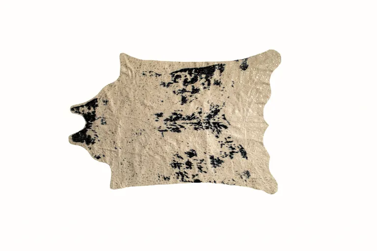 4'x 5' Off White Black And Gold Faux Cowhide Non Skid Area Rug Photo 3