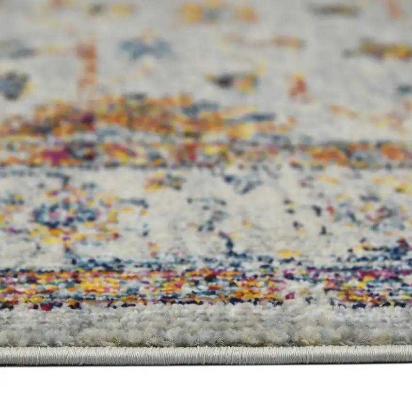 2' x 3' Orange and Ivory Floral Power Loom Area Rug Photo 4
