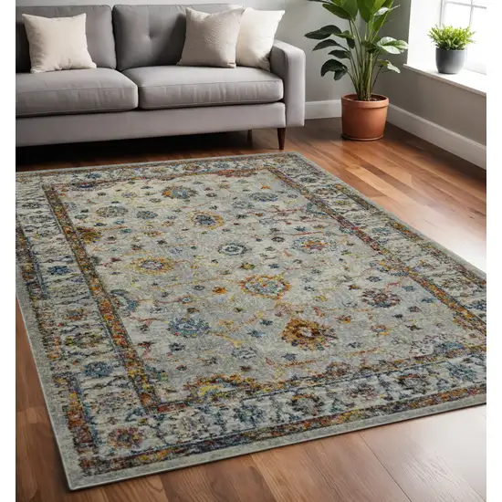 Gray Rust And Blue Area Rug Photo 1
