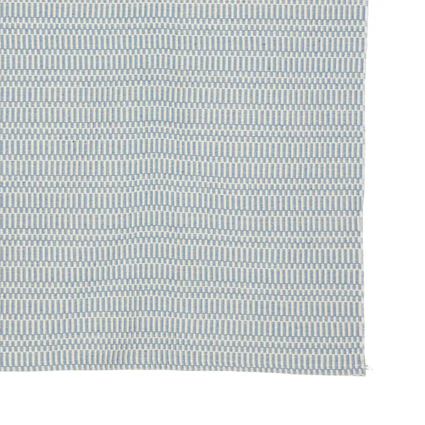 2'x 3' Pale Blue Checkered Hand Woven Area Rug Photo 2