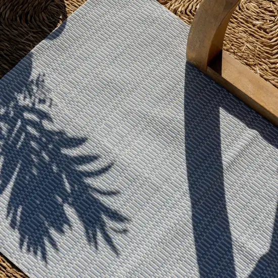 2'x 3' Pale Blue Checkered Hand Woven Area Rug Photo 5