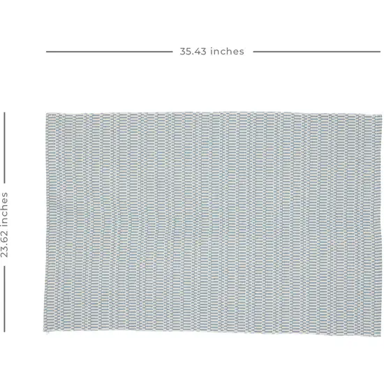 2'x 3' Pale Blue Checkered Hand Woven Area Rug Photo 7