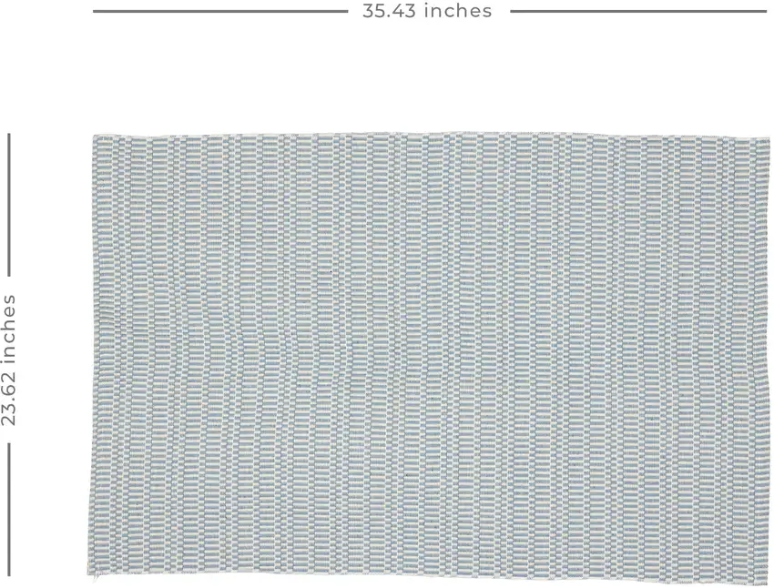 2'x 3' Pale Blue Checkered Hand Woven Area Rug Photo 7