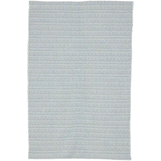 2'x 3' Pale Blue Checkered Hand Woven Area Rug Photo 1