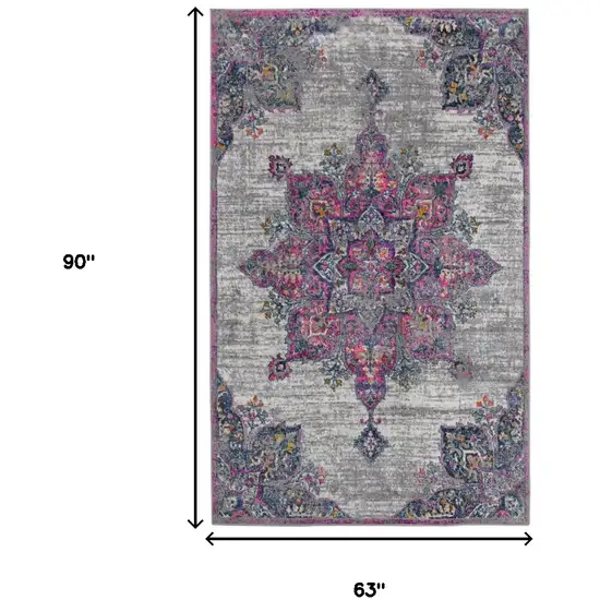 Pink Gray And Blue Area Rug Photo 3