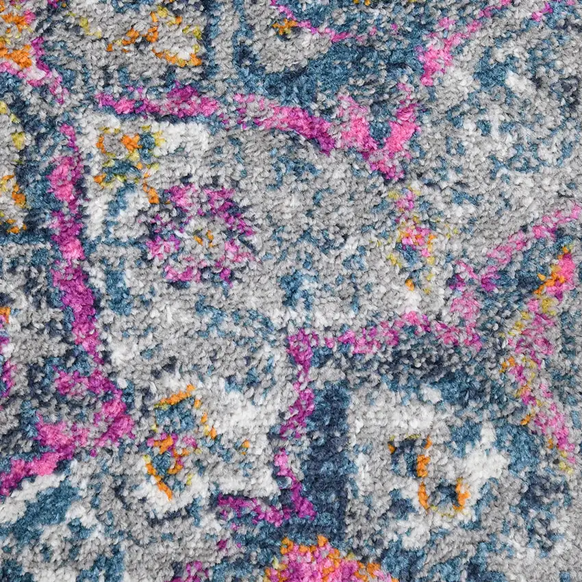 Pink Gray And Blue Area Rug Photo 6