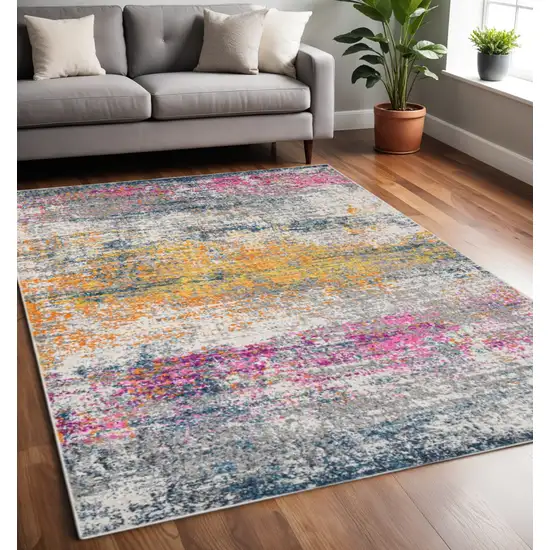Orange Pink And Gray Area Rug Photo 1