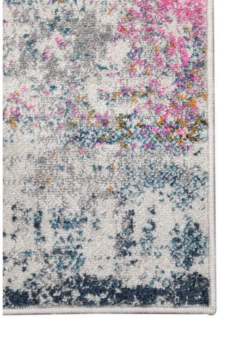 8' x 11' Pink and Orange Abstract Power Loom Area Rug Photo 2