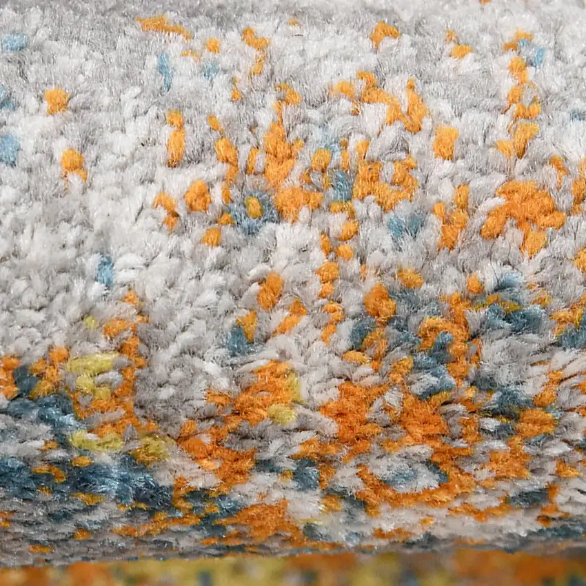 8' x 11' Pink and Orange Abstract Power Loom Area Rug Photo 9