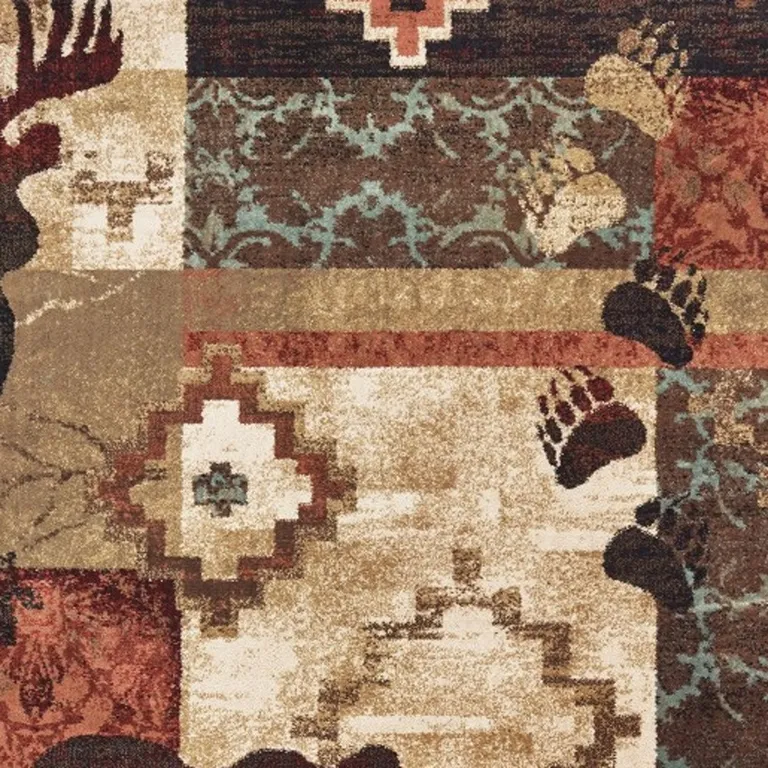 2'x3' Rustic Brown Animal Lodge Scatter Rug Photo 5