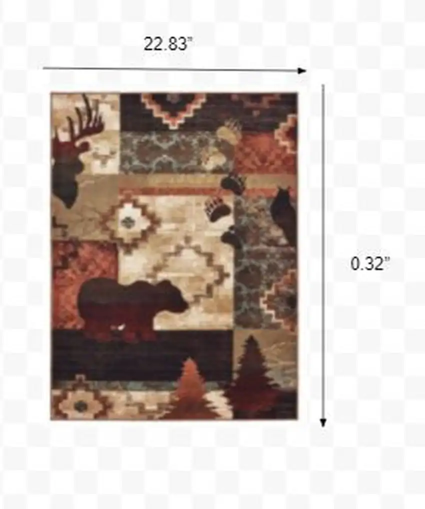 2'x3' Rustic Brown Animal Lodge Scatter Rug Photo 2
