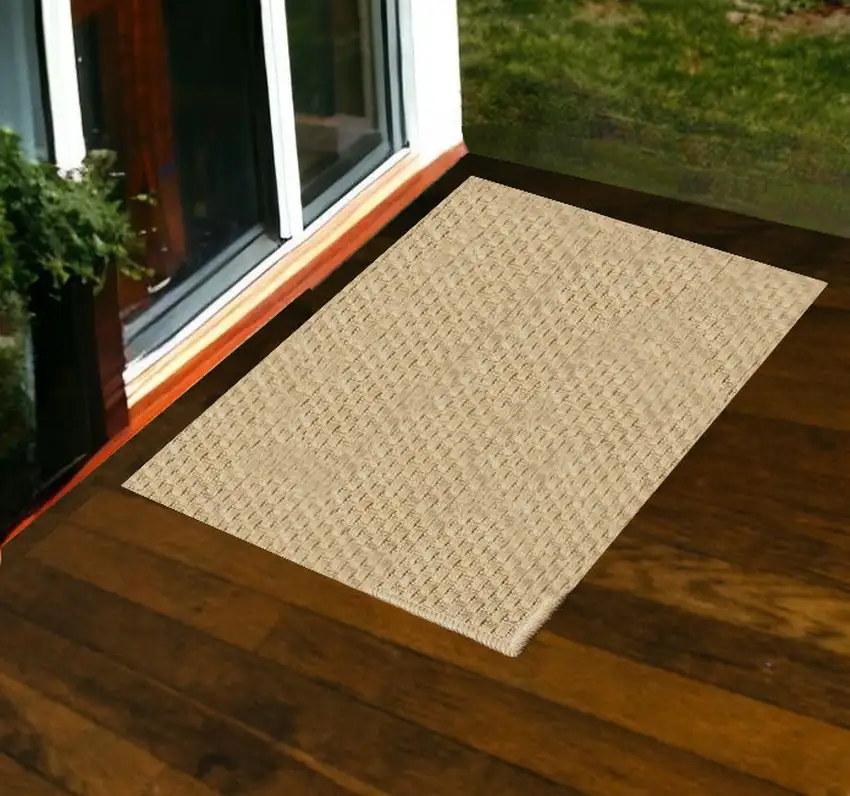 Beige Indoor Outdoor Area Rug Photo 2