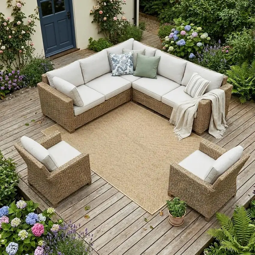 Beige Indoor Outdoor Area Rug Photo 1
