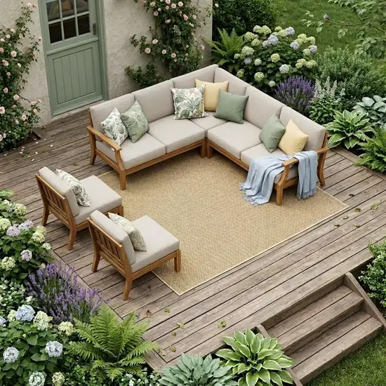 Beige Indoor Outdoor Area Rug Photo 1
