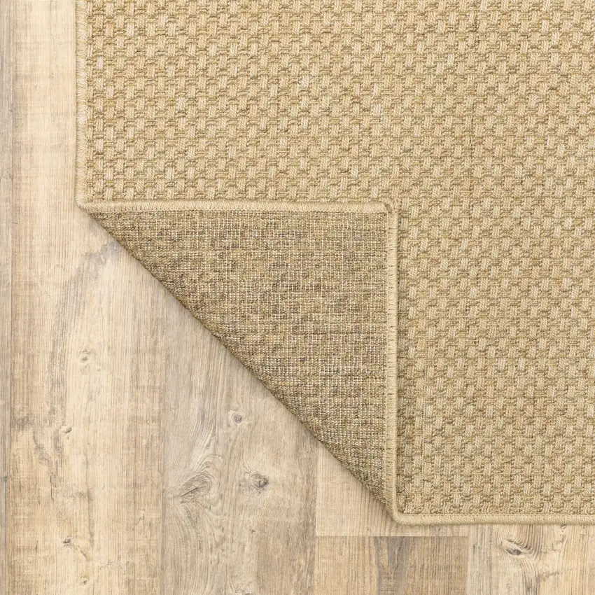 2'x8' Solid Sand Beige Indoor Outdoor Runner Rug Photo 8