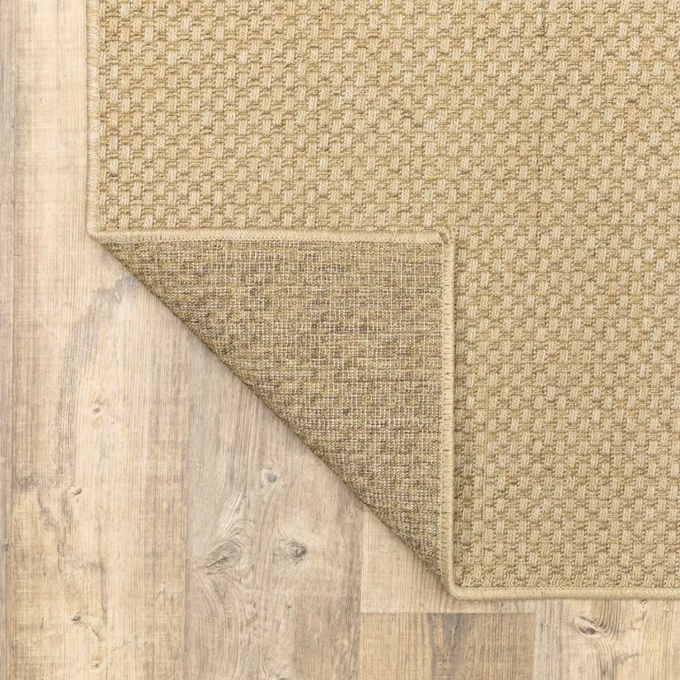 2'x8' Solid Sand Beige Indoor Outdoor Runner Rug Photo 5