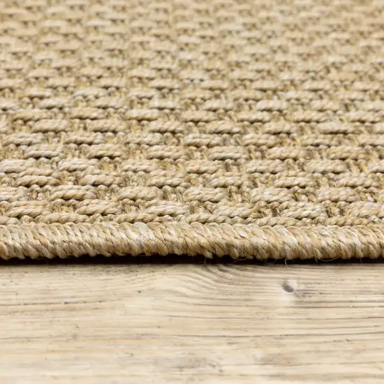 2'x8' Solid Sand Beige Indoor Outdoor Runner Rug Photo 9