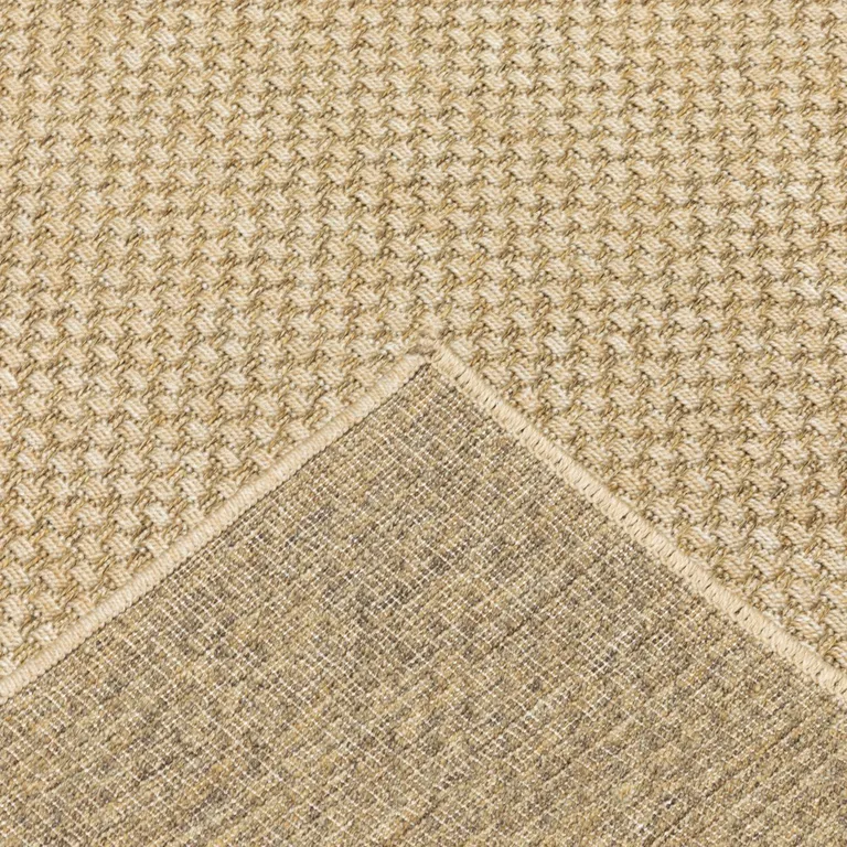 2'x8' Solid Sand Beige Indoor Outdoor Runner Rug Photo 3