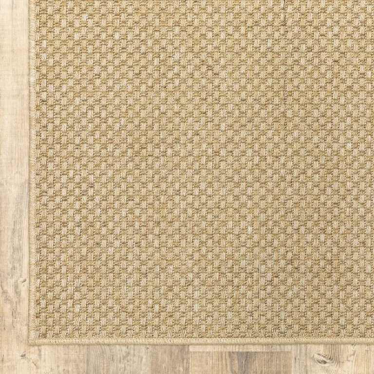 2'x8' Solid Sand Beige Indoor Outdoor Runner Rug Photo 5