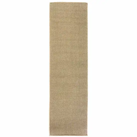2'x8' Solid Sand Beige Indoor Outdoor Runner Rug Photo 1
