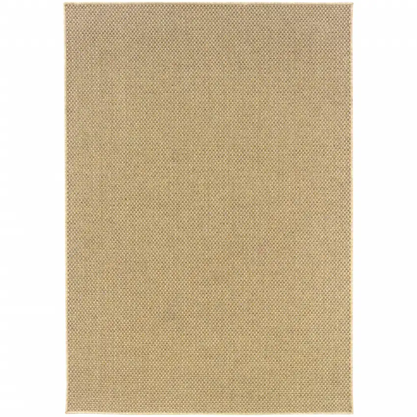 2'x4' Solid Sand Beige Indoor Outdoor Scatter Rug Photo 1