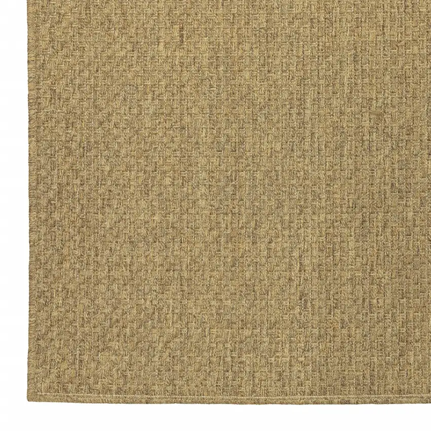 7'x10' Solid Tan Indoor Outdoor Area Rug Photo 4