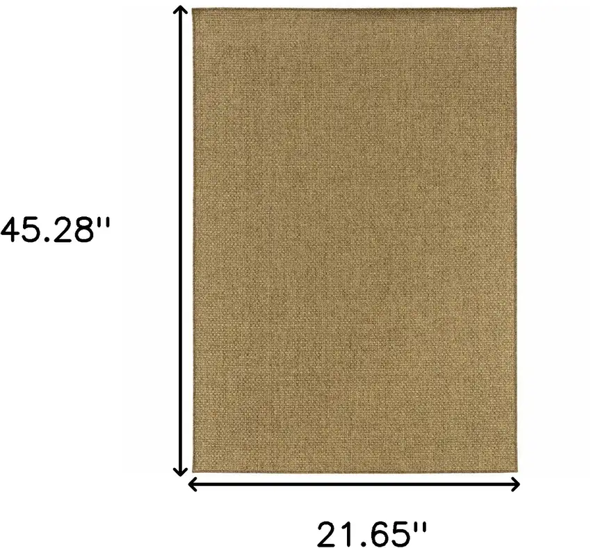 Tan Faux Seagrass Indoor Outdoor Area Rug Photo 3
