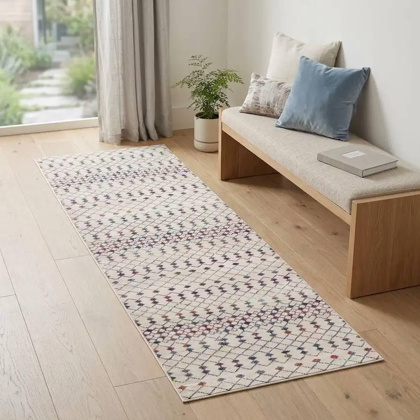 Cream Ikat Area Rug Photo 1