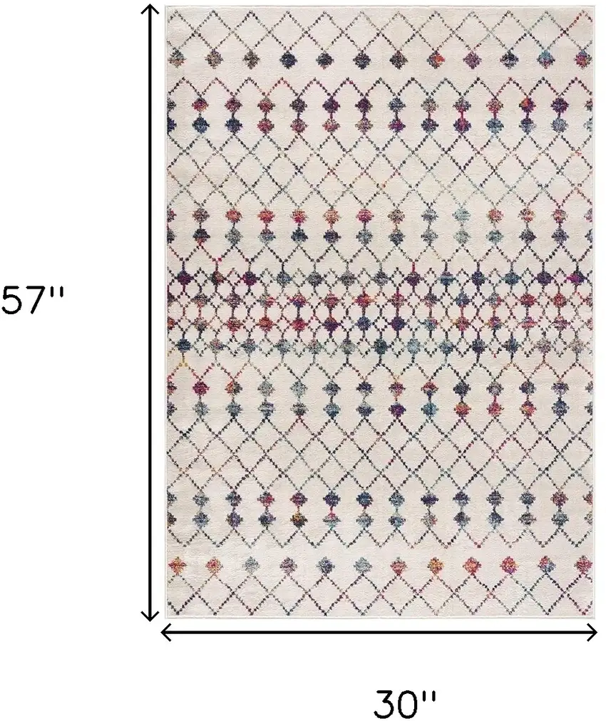 Cream Ikat Area Rug Photo 9