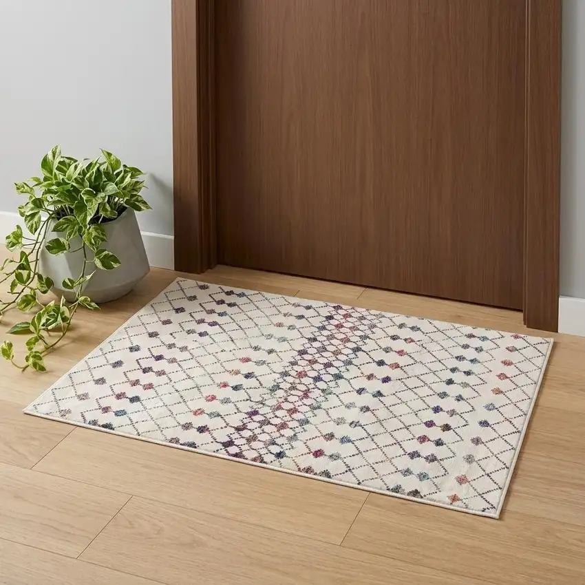 Cream Ikat Area Rug Photo 1