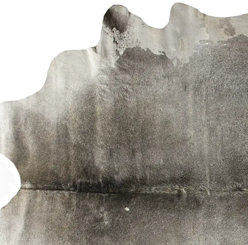 Gray and White Cowhide Hand Knotted Area Rug Photo 4