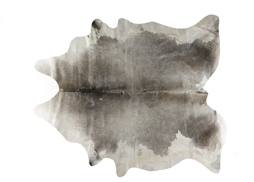 Gray and White Cowhide Hand Knotted Area Rug Photo 2