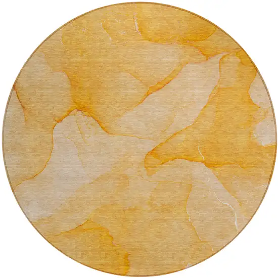 Orange Abstract Washable Non Skid Indoor Outdoor Area Rug Photo 2