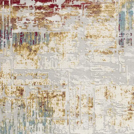 Abstract Beige and Gold Modern Area Rug Photo 1