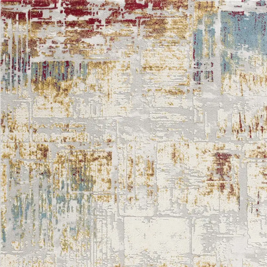 Abstract Beige And Gold Modern Area Rug Photo 6