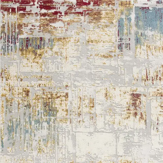 Abstract Beige And Gold Modern Area Rug Photo 6