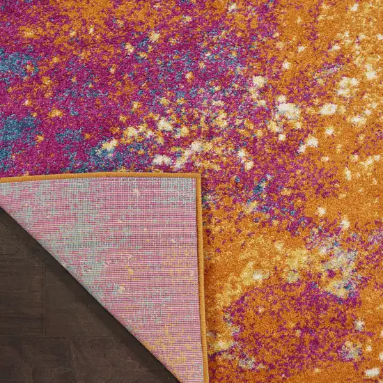 Blue And Orange Abstract Area Rug Photo 9