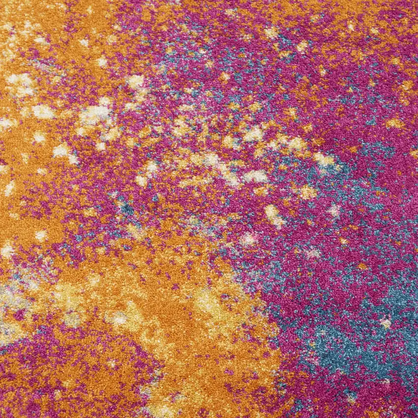 Blue And Orange Abstract Area Rug Photo 3