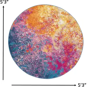 Photo of Abstract Brights Sunburst Area Rug