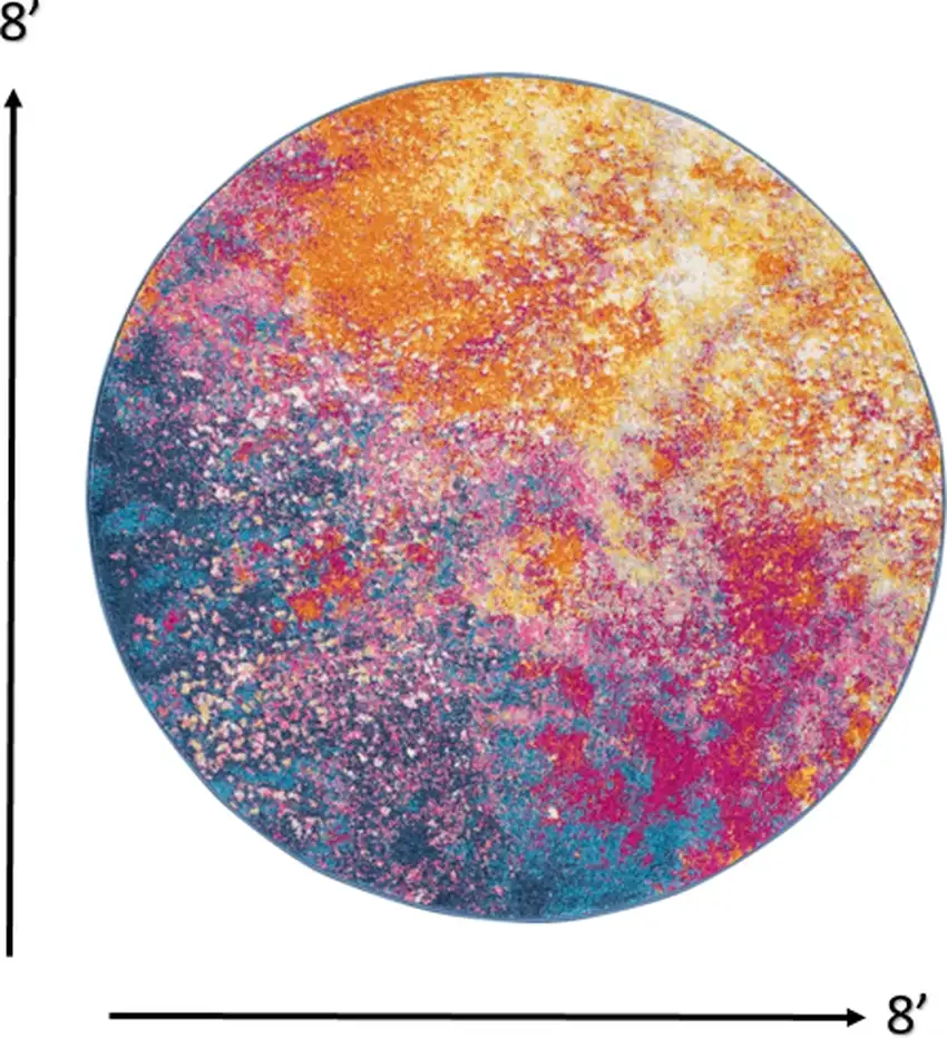 Abstract Brights Sunburst Area Rug Photo 4
